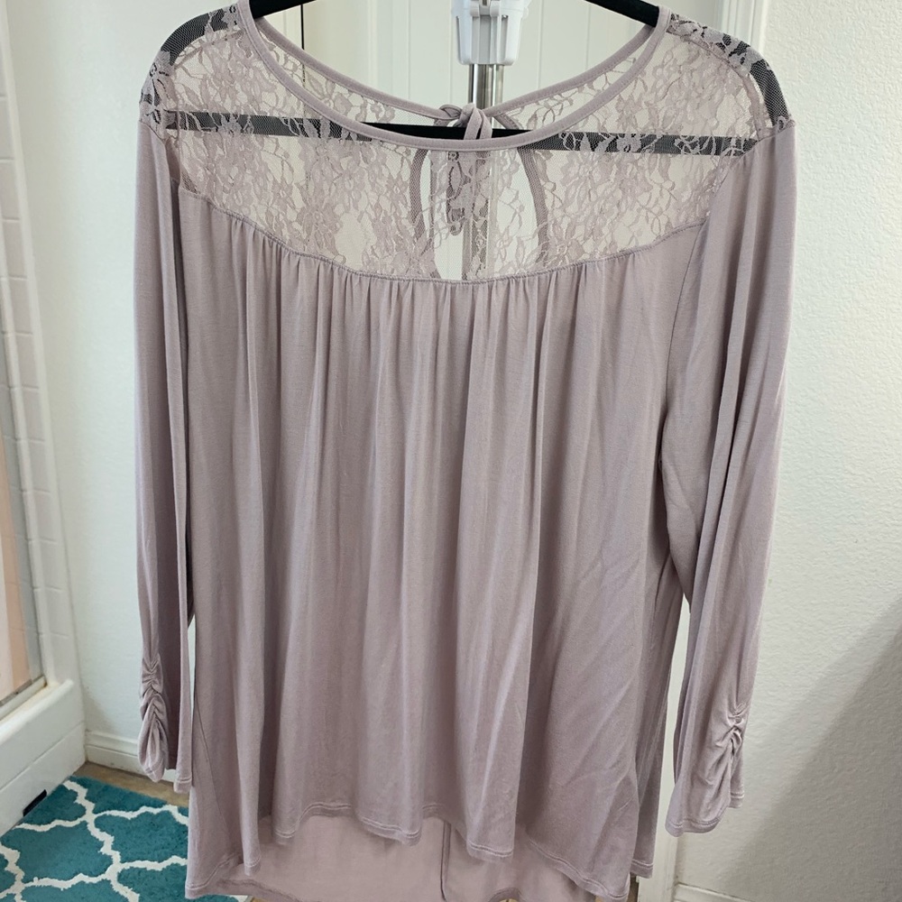 Lace flowy work blouse